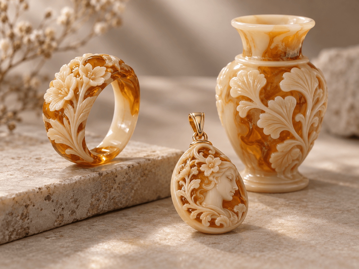 Gioielli e oggetti decorativi stampati in 3D in resina