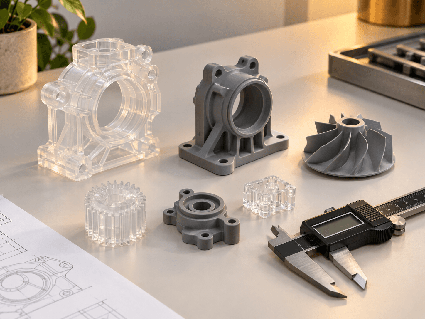Componenti tecnici e prototipi stampati in 3D in resina